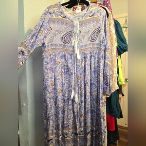 Floral Paisley Maxi Dress - No Brand Size L